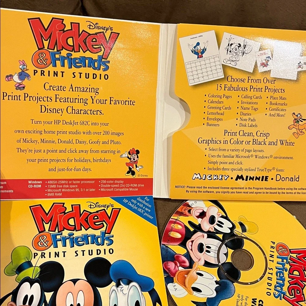 Disney Mickey & Friends Print studio and Game bundle with Colorful Discs